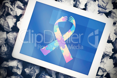 Composite image of autism awareness ribbon