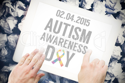 Composite image of autism awareness day