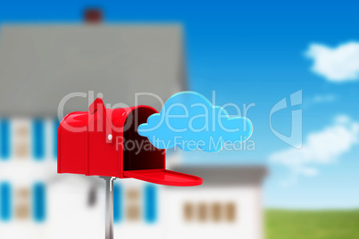 Composite image of red email postbox