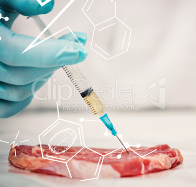 Composite image of science and medical graphic