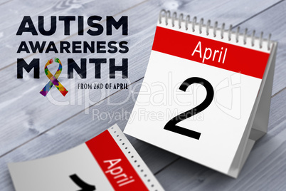 Composite image of autism awareness month