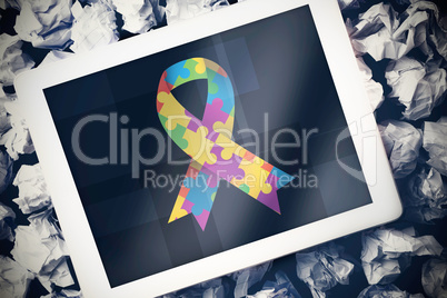 Composite image of autism awareness ribbon