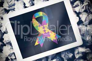 Composite image of autism awareness ribbon