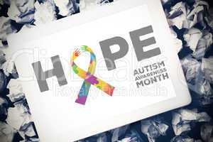 Composite image of autism awareness month