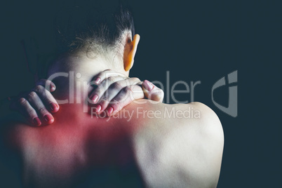 Woman with muscle injury