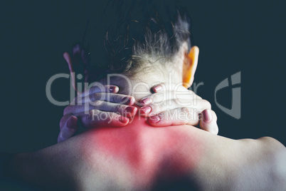 Woman with muscle injury