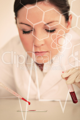 Composite image of science and medical graphic