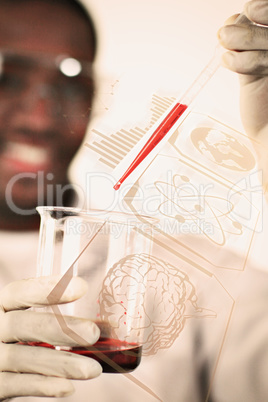 Composite image of science and medical graphic