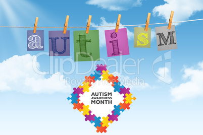 Composite image of autism awareness month