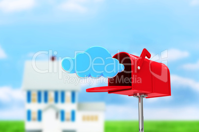 Composite image of red email postbox