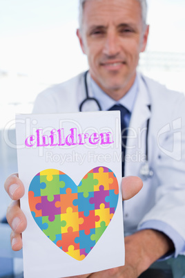 Children against autism awareness heart