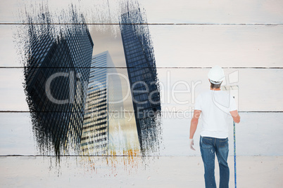 Composite image of painter