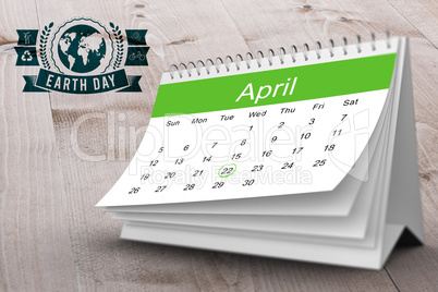 Composite image of april calendar