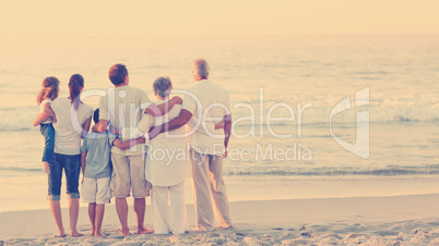 Beautiful family at the beach