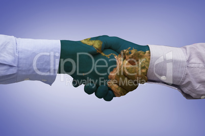 Composite image of hand shake in front of wires