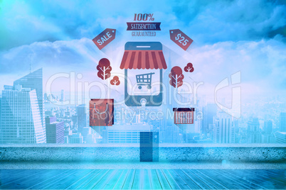 Composite image of online shopping graphic