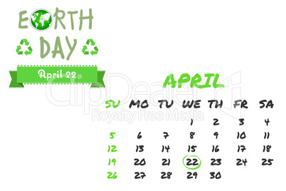 Composite image of april calendar