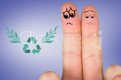 Composite image of sad fingers