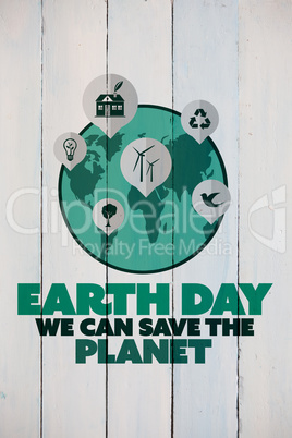 Composite image of earth day graphic
