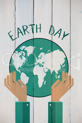 Composite image of earth day graphic