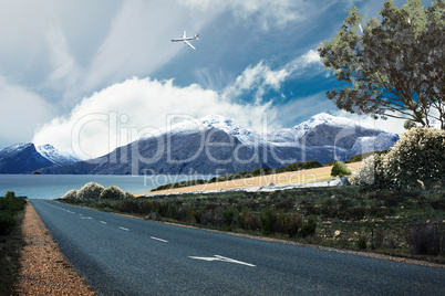 Composite image of graphic airplane