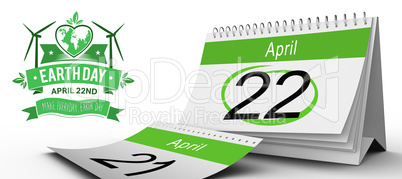 Composite image of april calendar