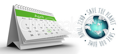 Composite image of april calendar