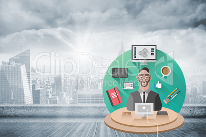 Composite image of businessman illustration