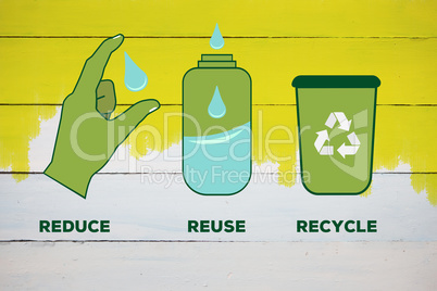 Composite image of reduce reuse recycle