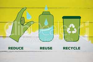 Composite image of reduce reuse recycle