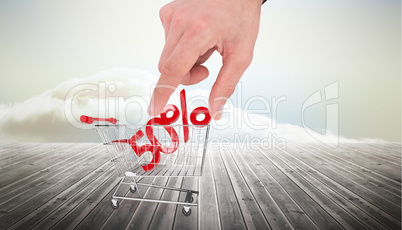 Composite image of businessman measuring something with these fi