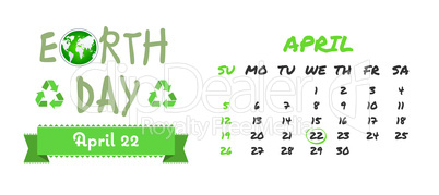 Composite image of april calendar