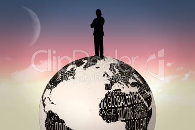 Composite image of silhouette of businessman