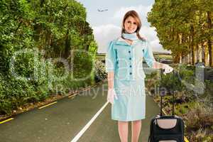 Composite image of air hostess