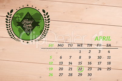 Composite image of april calendar