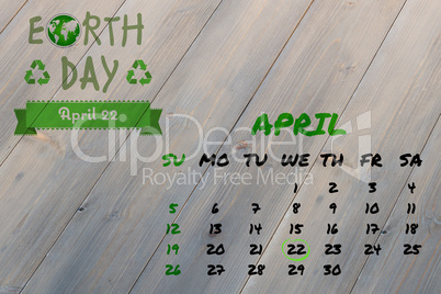 Composite image of april calendar