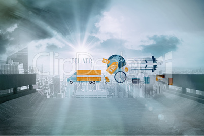 Composite image of logistics graphics