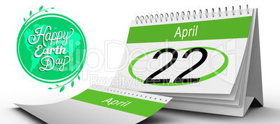 Composite image of april calendar