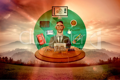 Composite image of businessman illustration