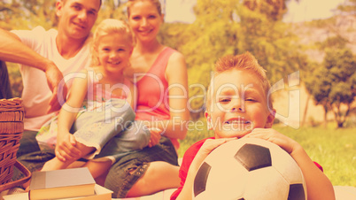 Little boy having fun with a soccer ball