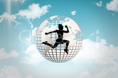 Composite image of fit woman silhouette