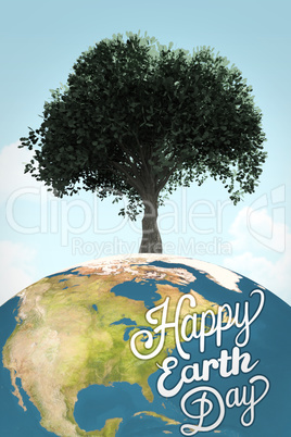 Composite image of happy earth day