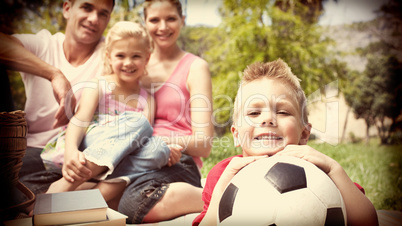 Little boy having fun with a soccer ball