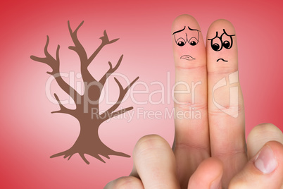 Composite image of sad fingers