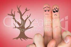 Composite image of sad fingers