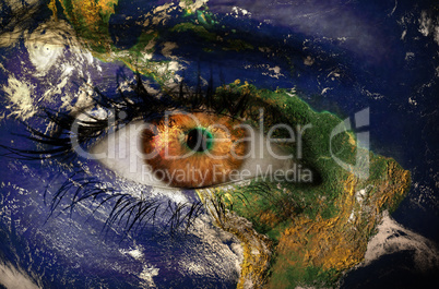 Earth overlay on face