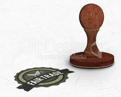 Composite image of wooden stamp