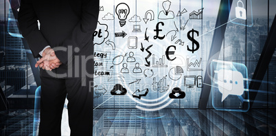 Composite image of businessman standing Composite image of businessman standing