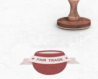 Composite image of wooden stamp