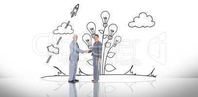 Composite image of business team shaking hands